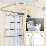 Le rideau de baignoire télescopique avec tringle à rideau de douche en acier inoxydable sapplique à la ... Le rideau de baignoire télescopique avec tringle à rideau de douche en acier inoxydable sapplique à la ...