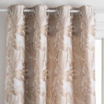 Rideau bejuco motifs jacquard beige 140x260cm - atmosphera cr�ateur dint�rieur