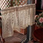 Rideau brise - bise vintage en dentelle transparente style maison de campagne rideau court voilage broderie ...