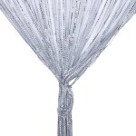 Rideau en cha�ne rideau de perles de cristal belle rideau fen�tre porte vintage rideaux chambre (gris)[670] ...