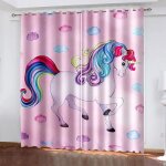 Rideaux chambre enfant gar�on fille adulte occultant p�gase de dessin anim� rose rideau occultant salon ...