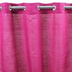 Rideau en coton et effet soie à oeillets fuchsia 130x250 Rideau en coton et effet soie à oeillets fuchsia 130x250