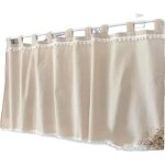 Rideaux de cuisine cantonnires lin caf rideau translucide court rideau court toile de jute classique ...