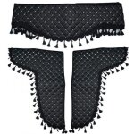 Rideaux d�coratifs de cabines de camion - noir avec couture blanche pour daf volvo man scania