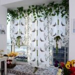 Rideau - tulle brod� papillon - 100x80cm - blanc - voilage int�rieur