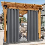 Rideaux dext�rieur 132x244cm rideau pour pergola patio waterproof � oeillets isolation thermique draperies ...