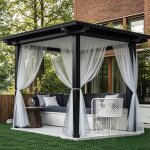 Rideaux dext�rieur - mich - lot de 2 - voilage moustiquaire - lumi�re filtrer - blanc - l160 x h213 cm ...