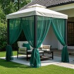 Rideaux dext�rieur voilage moustiquaire - mich - lot de 2 - vert - l160 x h213 cm - filtrer la lumi�re ...