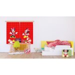 Rideaux - disney - minnie mouse - 2 pices - 90x160 cm - tamisant - rouge