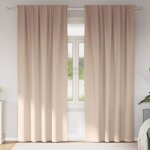 Rideau - double rideaux vidaxl rideaux occultants avec anneaux 2 pcs taupe 225 x 140 cm