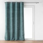 Rideau tamisant velours � relief 140 x 260 cm - vert sauge 100% polyester ?illets