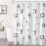 Rideau de douche anti - moisissure imperméable 180 x 200 cm peva séchage rapide avec 12 crochets pour ... Rideau de douche anti - moisissure imperméable 180 x 200 cm peva séchage rapide avec 12 crochets pour ...