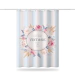 Rideau de douche - funmoon - beau bouquet - imperm�able - r�sistant � la moisissure - 180x180cm