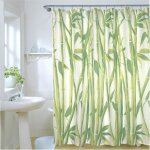 Rideau de douche en tissu bambou paysage - marque - modle - vert - polyester - 180 x 180 cm