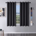 Rideaux et draperies mrtrees 2 rideau noir occultant opaque thermiques 140(l) x 160(h) cm isolant anti ...