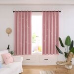 Rideau fen�tre creux dehors �toile style voile tulle pur panneaux chambre d�cor (rose)