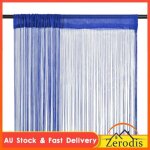 Rideau en fils 2 pcs 100 x 250 cm bleu - bk132406 (pla)