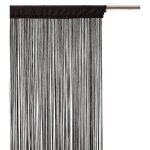 Rideau fils - noir - 90 x 200 cm - polyester - voilage