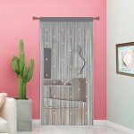 Rideau fil rideau de porte en perles rideau anti mouches pour porte exterieur gris 90l x 245h cm (1 90l ...