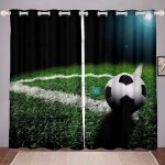 Rideaux football - rideau occultant � oeillets - multicolore - 60x120cm