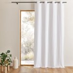 Rideau en gaze de coton tamisant � oeillets blanc 130x240cm