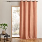Rideau en gaze de coton tamisant � oeillets terracotta 130x240 cm
