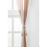 Rideau - getek - voilage ray en fil de coton nordique coren - marron - passe - tringle - 100x200cm