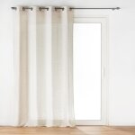 Rideau voilage pauline 140 x 240 cm beige - 96% polyester 4% lin ?illets