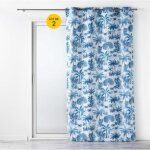 Lot de 2 rideaux a oeillets 140 x 260 cm polyester imprimé amazonia bleu Lot de 2 rideaux a oeillets 140 x 260 cm polyester imprimé amazonia bleu