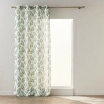 Rideau � ?illets aqualis 140 x 260 cm ? polyester / lin imprim� feuillage vert tamisant