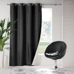 Rideau occultant icemount 140 x 260 cm - noir doublure polyur�thane ?illets isolation thermique