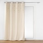 Rideau tamisant inca 140 x 240 cm ? coton / polyester beige top tuft� d�coratif ?illets