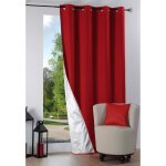 Rideau isolant occultant nelson - rouge - synthtique - ?illets