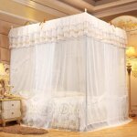 Rideau de lit à baldaquin de luxe princesse à quatre côtés avec moustiquaire (l) Rideau de lit à baldaquin de luxe princesse à quatre côtés avec moustiquaire (l)