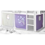 Rideaux pour lit superposé lit surélevé cabane tente coton motif princesse lilas et blanc Rideaux pour lit superposé lit surélevé cabane tente coton motif princesse lilas et blanc