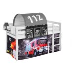 Rideaux pour lit surélevé - lilokids - 100% coton - rouge - facile à fixer - lavable à 30°c Rideaux pour lit surélevé - lilokids - 100% coton - rouge - facile à fixer - lavable à 30°c
