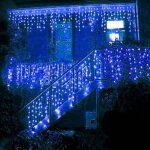 Rideau lumineux led étoilées pour décoration de noël - bleu - 5m Rideau lumineux led étoilées pour décoration de noël - bleu - 5m