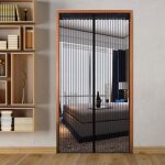 Rideau magn�tique - r�sistant - 100 x 210 cm - anti - moustiques - 26 aimants puissants - noir