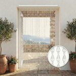 Rideau m�tallique avec perles transparentes pour porte et fen�tre - tige en pvc et fils d�coratifs e ...