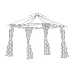 Rideaux moustiquaire pour tonnelle fogo 3x3m en polyester noir - hespride
