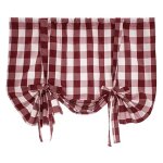 Rideaux de niveau à carreaux vichy homyl - rouge - 60x120cm - style campagne Rideaux de niveau à carreaux vichy homyl - rouge - 60x120cm - style campagne