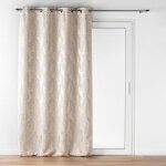 Rideau a oeillets 140 x 260 cm occultant imprim� m�tallis� lyra blanc