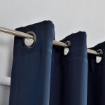 Rideaux occultants - 140x260 cm - bleu marine - 100% polyester - lot de 2 panneaux