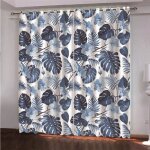 Rideau occultant 60x120cm x 2pcs blanc fleurs et feuilles isolant thermique insonorisation [990]