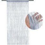 Rideau occultant anti - mouche - mich - 100x200 cm - blanc argent� - 100% polyester - paillet� - moustiquaire ...