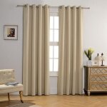 Rideaux occultants - bazarim - 140x260 cm - beige - lot de 2 panneaux - 100% polyester