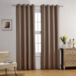 Rideaux occultants - bazarim - taupe claire - 140x260 cm - lot de 2 panneaux - ?illets