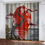 Rideau occultant - cerisier du japon - isolant thermique et phonique - 60x120cm x 2pcs Rideau occultant - cerisier du japon - isolant thermique et phonique - 60x120cm x 2pcs