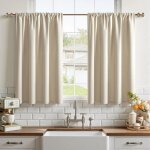 Rideau occultant cuisine - lehring - lot de 2 panneaux - dimensions 60x120 cm - occultation 70% - 95% ...