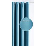 Rideau occultant - effet frapp� - bleu turquoise - 140x260 cm - isolant - design contemporain